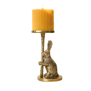 Porte-bougie en aluminium en forme de lapin, fait main, durable, écologique, résistant à la chaleur, décoration pour la maison, utilisation de Pâques - Product Image 1