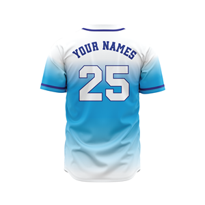 เสื้อเบสบอลทีมแบบกำหนดเอง ยูนิเซ็กซ์ สีแดงไล่ระดับขาว ติดกระดุม ผ้ายืดสแปนเด็กซ์/โพลีเอสเตอร์ พิมพ์ลายแบบซับลิเมชั่น รับผลิตแบบ OEM/ODM ชุดกีฬา - Product Image 2