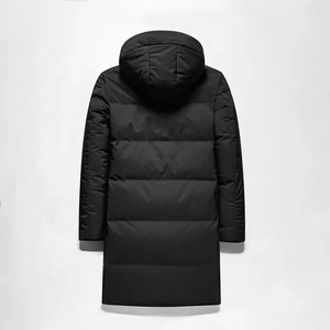 <b>Men's</b> <b>Long</b> Hooded Down Puffer Jacket Windproof Casual Winter <b>Coat</b> Thick Zipper Closure Solid <b>Black</b> <b>Men</b>’s <b>Long</b> Puffer Jacket - Product Image 2