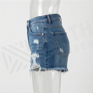 Fashionable Women <b>Denim</b> Shorts Trendy High Waist Design Soft <b>Stretch</b> Fabric Ideal Summer Outfits Customized Color Fit - Product Image 3