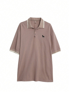 เสื้อโปโลผู้หญิงทรงหลวม แขนสามส่วน ผ้าฝ้าย 100% ปักลาย สีพื้น สวมใส่สบายๆ สำหรับฤดูใบไม้ผลิและฤดูร้อน - Product Image 3