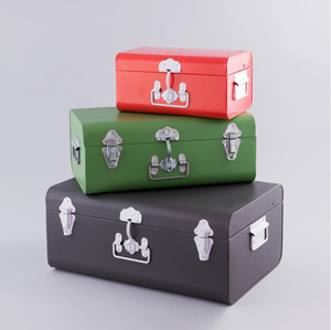 Modern Metal <b>Storage</b> Trunk Box Decorative Organizer Chest for Home Hotel Living Room Office Table Decor - Product Image 1