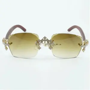 Gafas de Sol Polarizadas sin Montura con Cristales de Colores Arcoíris, Montura con Incrustaciones de Diamantes Moissanite, Protección UV, para Hombre y Mujer - Product Image 3