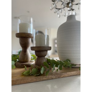 Mango Wood Candle Holders Walnut Finish | Wholesale <b>Wooden</b> <b>Candlestick</b> Holders - Product Image 1