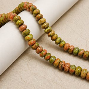 Jaunty MGB-229 8mm Zed Unakite Rondelle Gemstone Loose Natural <b>Stone</b> <b>Beads</b> for Jewelry Making Diy Accessories - Product Image 5