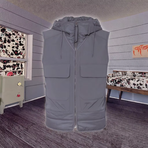 เสื้อกั๊กพัฟเฟอร์ผ้าวอร์สเตดคุณภาพสูง สั่งทำโลโก้ได้ น้ำหนักเบา กันน้ำ ระบายอากาศ ไม่เป็นขุย มีซิป เหมาะสำหรับผู้ชายใส่ในฤดูร้อน - Product Image 2