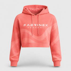 Wholesale High Quality <b>Women</b> <b>Crop</b> Top 2026 Fleece Material <b>Women</b> <b>Crop</b> Top <b>Hoodie</b> in Cheap Price Custom Fashion Cheap Price - Product Image 2