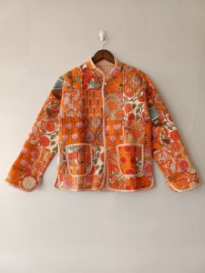 Organic <b>Quilted</b> Indian Cotton <b>Jacket</b> Reversible Block Print <b>Jacket</b> Black Warm <b>Jacket</b> <b>Quilted</b> <b>Jacket</b> Boho New Style <b>Jacket</b> - Product Image 1
