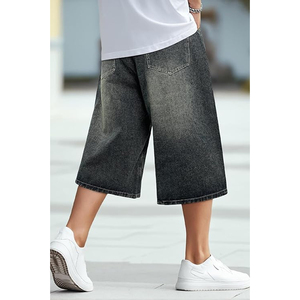 Pantalones Cortos de Mezclilla con Logotipo Personalizado, Estilo Acid Wash, Streetwear Vintage, Corte Holgado, de Algodón, OEM - Product Image 3