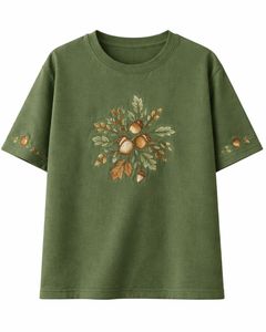 Camiseta Personalizada Verde Oliva para Mujer, con Estampado Gráfico, Cuello Redondo, Algodón Suave, Manga Corta, Informal, Ligera y Cómoda para Verano - Product Image 1