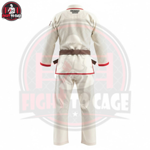 Uniforme de BJJ Estampado con Ribete en Contraste Rojo, de Primera Calidad, Nuevo, Servicio OEM ODM, 2026, Poliéster y Algodón Elásticos - Product Image 2