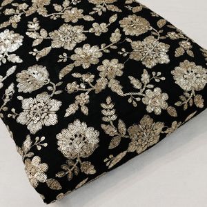 Premium Sequence Embroidery Fabric For Women Fashion Wear Designer <b>Garments</b> Party Wear Dresses Kaftan Abaya Bridal Wear - Product Image 2