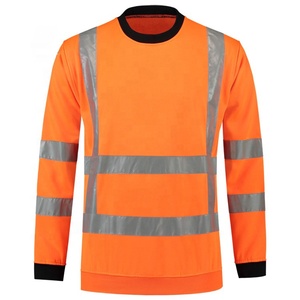 เสื้อแขนยาวสีส้มสะท้อนแสง ชุดทำงานเพื่อความปลอดภัยสำหรับงานก่อสร้างถนนและโลจิสติกส์ - Product Image 1