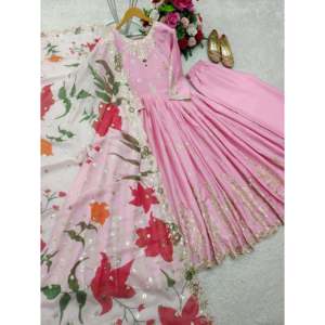 Vestido de Novia de Diseñador con Secuencia de Bordado, Incluye Pent y Dupatta - Product Image 2
