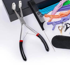 <b>Hair</b> Extension Installation Kit Metal Crimping Tool With Clips Combs And Sealing <b>Pads</b> For Tape <b>Hair</b> Extensions Stainless steel - Product Image 3