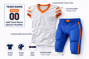 Ensemble de maillots de football américain pour équipe de club, tissu absorbant la transpiration, style vintage, panneaux latéraux personnalisés, coupe confortable - Product Image 6