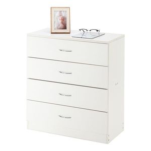 Commode blanche minimaliste à 4 tiroirs pour la maison, le sous-sol, la ferme, l'appartement, les chambres - Product Image 2