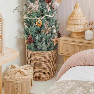 Christmas <b>Tree</b> Decoration Natural Wicker <b>Tabletop</b> <b>Tree</b> Rustic Holiday Decor Eco Friendly Handmade Vietnam Craft Festive Decor - Product Image 4