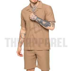 Conjunto de Dos Piezas para Hombre, Verano 2025, Color Sólido, Informal, Transpirable, Tejido de Poliéster/Algodón, Precio Muy Bajo, Venta al Por Mayor - Product Image 4