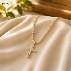 Custom 925 Sterling Silver Cross <b>Pendant</b> Necklace Round Shape Cut Diamond Men's Everyday Wear - Product Image 4