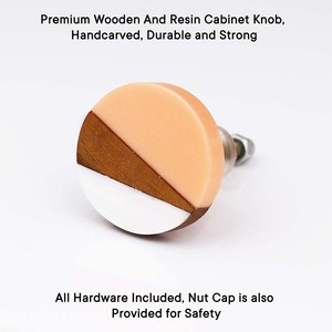 Poignées de tiroir rondes modernes en résine couleur pêche pour armoires, commodes et portes de cuisine, vente en gros - Product Image 3