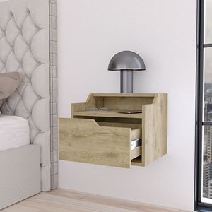 Florence <b>Floating</b> Nightstand with Drawer and Dual Shelf Elegant Display Nightstands - Product Image 3