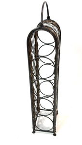 Porte-bouteilles à vin vintage en métal avec détails faits à la main, conçu pour les goûts sophistiqués et les présentations de luxe à la maison - Product Image 4