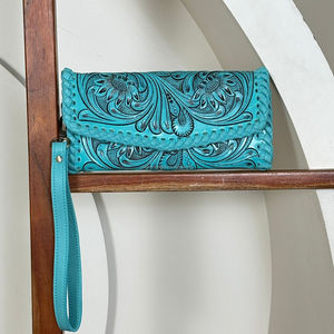 กระเป๋าสตางค์หนังวัวแท้ RFID ดีไซน์หรูหรา รุ่นใหม่ล่าสุด ปี 2025  งานฝีมือ  กระเป๋าคลัทช์หนังแท้สำหรับผู้หญิง - Product Image 4