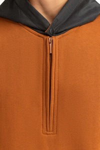 Sweat à capuche pour homme en molleton 100% coton, coupe ample, brodé, écologique, respirant, coupe-vent, imprimé sur mesure, 340-380g - Product Image 2