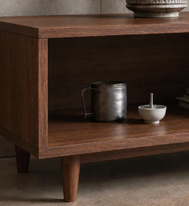 Mueble para TV Moderno de Nogal Oscuro, Consola Multimedia Extra Larga de Perfil Bajo, Mesa con Estantes Abiertos y Cajones, Unidad de Almacenamiento para Sala de Estar, Venta al por Mayor - Product Image 5