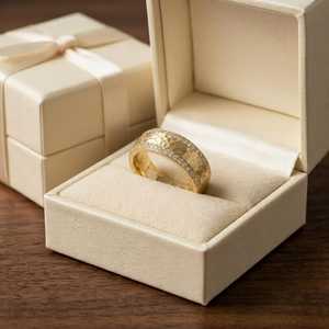 Hammered Finish 0.50ct Lab Grown Round Cut Diamond Band Ring 10k 14k 18k Solid Gold Plated IGI Certified Luxury <b>Wedding</b> Ring - Product Image 1