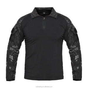 เสื้อเชิ้ตแขนยาวลายพรางสีเทาสำหรับผู้ชาย ผ้าโพลีเอสเตอร์ ระบายอากาศได้ดี ดีไซน์ซิปครึ่งตัว - Product Image 6