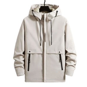 Venta al por mayor Hombres Mujeres Invierno Camping Pesca Chaqueta cortavientos Lona Stand Collar Con Capucha Secado rápido Impermeable Transpirable Frente - Product Image 1