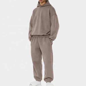 Custom Blank 500GSM Heavyweight Boxy Hoodie Tracksuit Cotton Oversized Hip Hop Hoodie and <b>Sweatpants</b> <b>Set</b> Manufacturer - Product Image 3