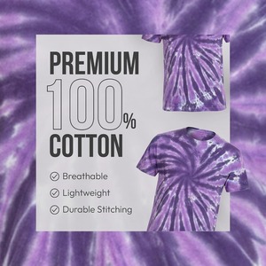 T-shirt tie-dye tendance pour homme, manches courtes, motif tourbillon unique, coupe décontractée, style affirmé - Product Image 3