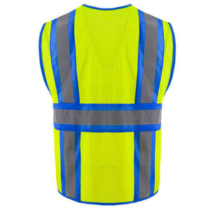 Gilet de sécurité personnalisé pour hommes, classe 1 ANSI, haute visibilité, réfléchissant, LED clignotante, imperméable, réglable, avec poches, en maille, vêtements de travail, grande taille, personnalisable - Product Image 5