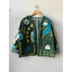 High Quality Cotton Knitted Regular Boho Handmade Embroidered Eco-Friendly Reversible Breathable Autumn Women's <b>Jacket</b> Uzbek - Product Image 3