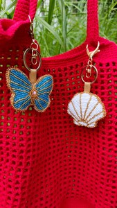 ALI FASHION ART Customized Hand Embroidered Eco-Friendly Felt Woven Fruit Pattern Carabiner Keychain <b>Bag</b> <b>Charm</b> Model AFA-01 - Product Image 4