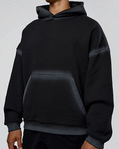 Sudadera con Capucha Negra Extra Grande de Primera Calidad. Nombres Alternativos: * Sudadera con Capucha de Lujo para Ropa Urbana * Sudadera con Capucha Esencial de Gran Gramaje * Sudadera con Capucha de Hombros Caídos - Product Image 4