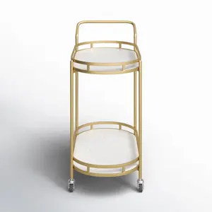Chariot de service d'hôtel de luxe en métal fait main, avec finition plaquée, pour l'intérieur, par Zahid Exports, sûr et de qualité supérieure - Product Image 4