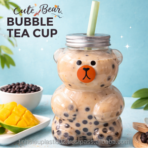 500ml <b>Bear</b> Shape PET Bottle with Aluminum Lid <b>Cute</b> Plastic Beverage Packaging for Asia & America Export - Product Image 5