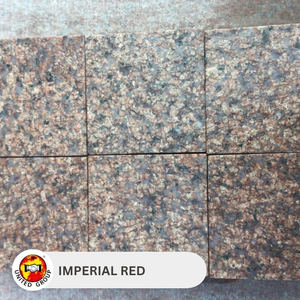 Dalles de granit rouge impérial de type bloc pour la décoration murale de cuisines et salles de bain, villas et hôpitaux, export en vrac d'Inde - Product Image 1