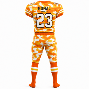ชุดยูนิฟอร์มอเมริกันฟุตบอล Ronal Sports สำหรับผู้ชาย ลายพราง เสื้อเจอร์ซีย์และกางเกงขายาว คอวี แขนสั้น ระบายเหงื่อได้ดี ทรงพอดีตัว - Product Image 2