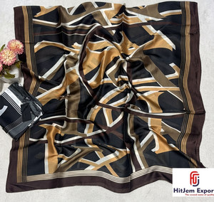 Pañuelo de satén personalizado de lujo con impresión y etiqueta de marca, servicio OEM ODM para promoción, publicidad y marketing. - Product Image 1