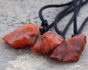 Raw Carnelian Crystal <b>Necklace</b> Adjustable Cord Unisex <b>Boho</b> Healing Stone Energy Protection Gemstone Jewelry Gift - Product Image 5
