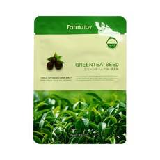 Masque pour le visage hydratant à base de graines de thé vert bio Farmstay, 10 feuilles, 1 paquet, prix réduit - Product Image 1