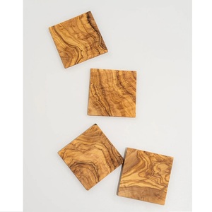 Ensemble de sous-verres en bois foncé personnalisés avec design imprimé, faits à la main, pour table en bois, sous-verres pour thé et café - Product Image 1