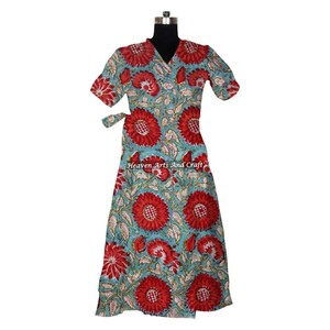 Kimono estampado de bloque de algodón 100% último Kimono de algodón estampado indio Albornoz con estampado Floral para regalo del día de Navidad - Product Image 4