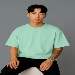 Camiseta Vintage de Manga Corta para Hombre, 260g, Algodón Lavado, Oversize, Hombros Caídos, Media Manga, Personalizable con Logotipo, Unisex - Product Image 3