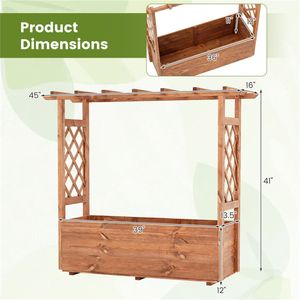 Fioriera Rialzata in Legno di Pino 100% Naturale con Tetto Sospeso, Edifici da Giardino Eco-Sostenibili - Product Image 6